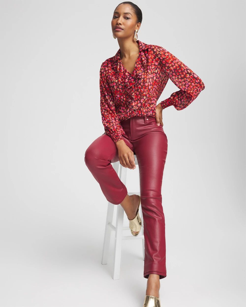 Chiffon Ruffle-Trim Blouse | Chico's